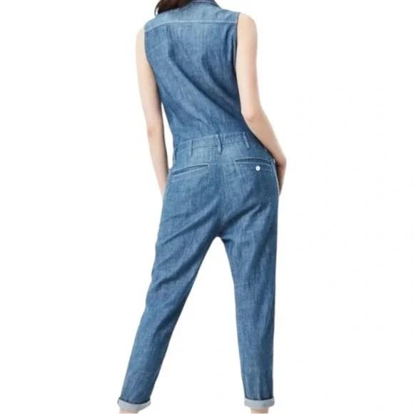G-Star Raw Bronson Boyfriend Chambray Denim Sleeveless Jumpsuit Size Medium - Picture 2 of 10